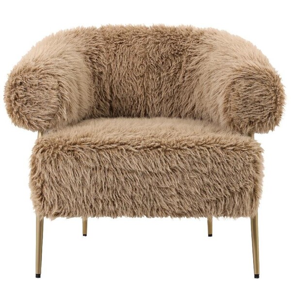 Fauteuil fluffy bruintint