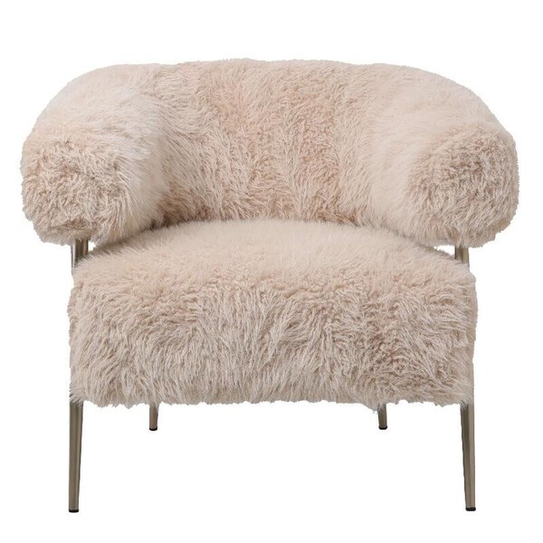 Fauteuil fluffy champagnetint